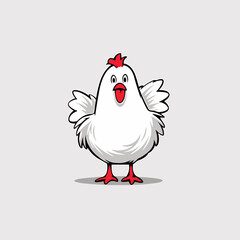 Chicken hand-drawn illustration. Chicken. Vector doodle style cartoon illustration