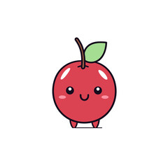 Cherry. Cherry hand-drawn comic illustration. Vector doodle style cartoon illustration.