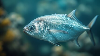  A close-up image of a fish in a body of water with numerous bubbles on its surface