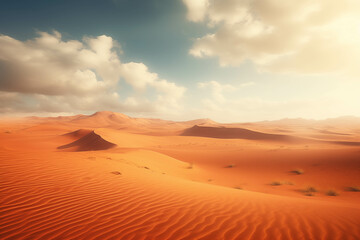 Fototapeta na wymiar A dry, uninhabited desert landscape.