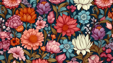 Blooming flowers background