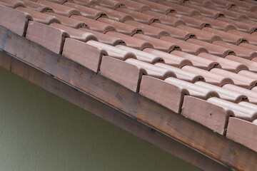 ceramic brown roof top house 