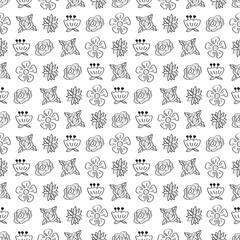 Hand Drawn Seamless Pattern Floral