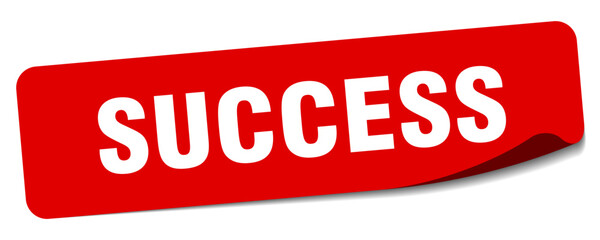 success sticker. success label