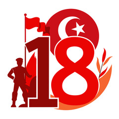 Turkish War 18 MART Vector Illustration