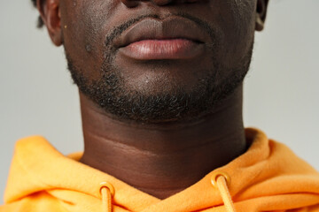 Close-Up of African Mans Lower Face and Lips