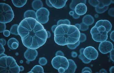 Background of dividing cells. virus 3D