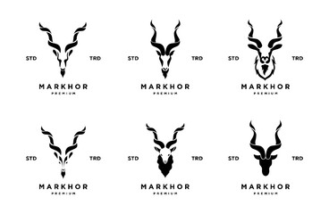 Markhor head animal logo design inspiration
