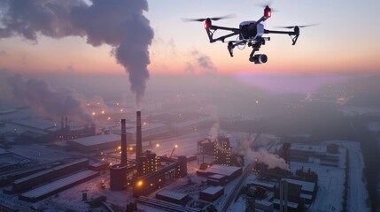Using drones equipped with air sampling sensors to collect data on air pollution levels in...