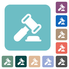 Gavel solid rounded square flat icons