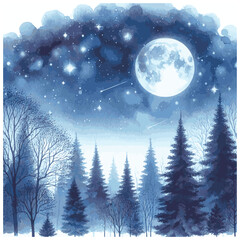 night sky watercolor, starry night watercolor, night painting, watercolor art