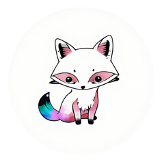 Cute Fox. Perfect for sticker, t-shirt or Design template. generative AI.