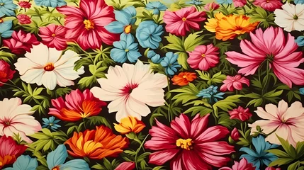 Fotobehang Colorful flowers background, season concept © Derby