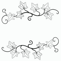 Floral ivy drawing decorative ornament flat design. - 764546324