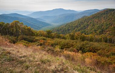Shenandoah National Park along the Blue Ridge Mountains in Virginia