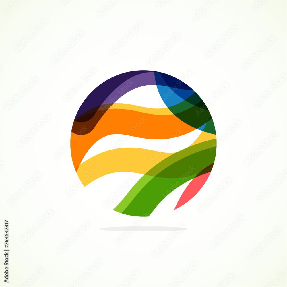Poster Abstract circle logo - minimalist emblem, timeless and universal shape of circle. Unique logo represent range of brands and concepts, encapsulating simplicity and creativity in single, iconic image