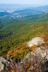 Stony Man Overlook at Shenandoah National Park along the Blue Ridge Mountains in Virginia