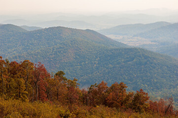 Shenandoah National Park along the Blue Ridge Mountains in Virginia