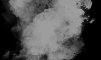 White smoke on black background