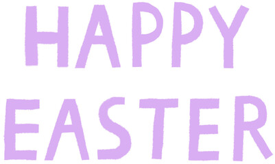Happy Easter Lettering PNG Isolated Hand Writing