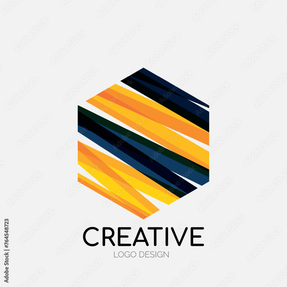 Aufkleber Modern abstract logo design. Geometric vector art. Clean overlapping lines and abstract shapes. Perfect for modern brand
