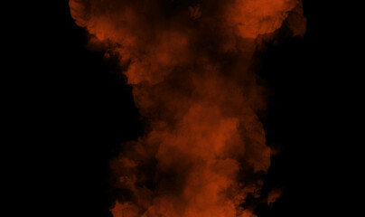 Orange smoke on black background