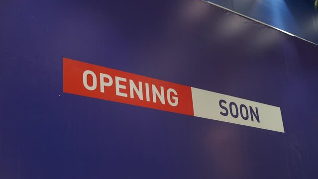 store opening soon sign on blue background ,