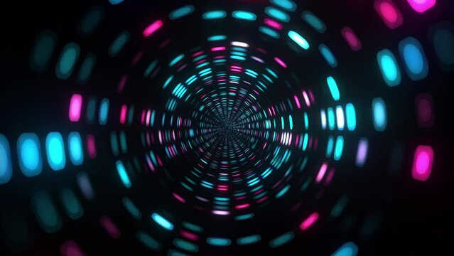 pink and blue disco light tunnel travel