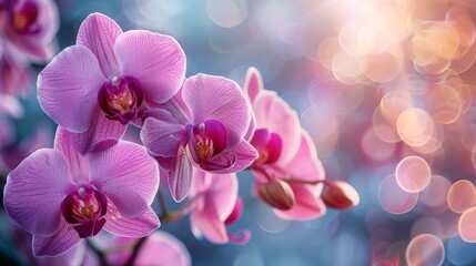 A sharp focus on a group of vivid flowers, with hazy background lights