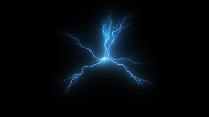Blue Electric lightning spark loop effect animation - Powered by Adobe