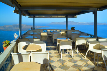 santorini greece restaurant sea summet