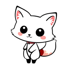 Cute Fox. Perfect for sticker, t-shirt or Design template. generative AI.
