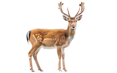 Elegant Deer with Antlers on transparent background,