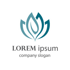 Fototapeta premium Elegant and beautiful blooming flower logo illustration