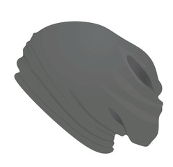 Grey baggy hat. vector illustration
