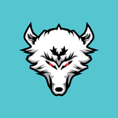Cool white wolf vector illustration, perfect for logos, icons, mascots, etc.