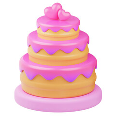 3D illustration of wedding cake