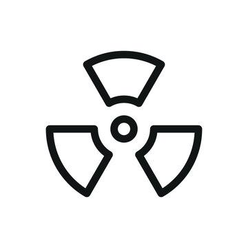 Nuclear power isolated icon, radioactive vector symbol with editable stroke