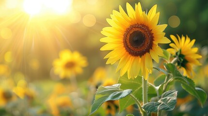 Obraz premium Sunflower and seeds on burlap in sunlight.