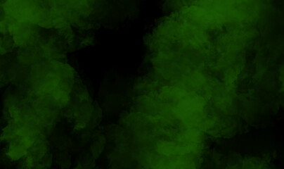 Green smoke on black background