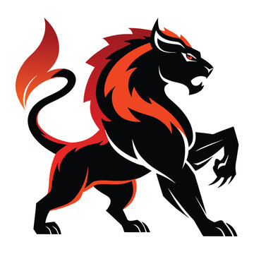 recommend clip art: Dynamic and Powerful Stylized Animal Silhouette: Symbolizing Strength and Agility