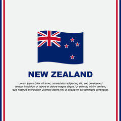 New Zealand Flag Background Design Template. New Zealand Independence Day Banner Social Media Post. New Zealand Cartoon