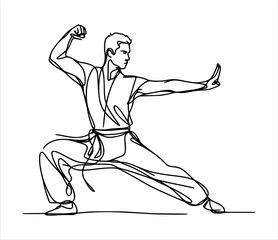 kungfu moves silhouette - line hand drawing (artwork 4)