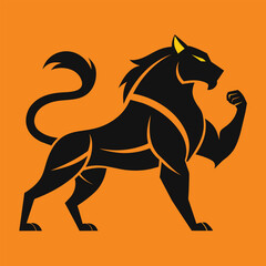 Fototapeta premium Dynamic and Powerful Stylized Animal Silhouette: Symbolizing Strength and Agility