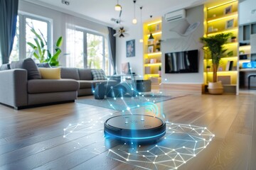 Leading the Way in Home Cleanliness: Innovative Strategies for Intelligent Cleaning and Allergen Management with IoT Technologies - obrazy, fototapety, plakaty