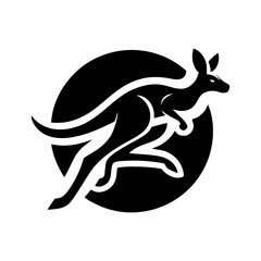 RUNNING KANGAROO LOGO VECTOR. KANGAROO LOGO DESIGN TEMPLATE