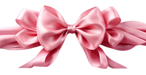 pink bow isolated on white background - obrazy, fototapety, plakaty