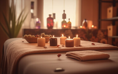 beautiful massage space, blurred background. - 764559337