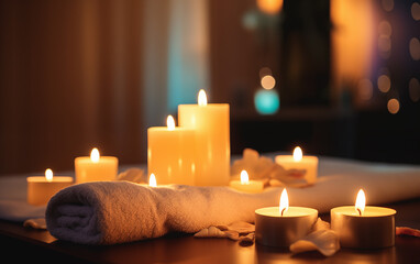 beautiful massage space, blurred background. - 764559744