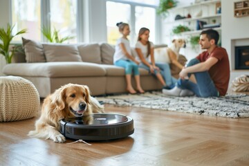 Enhancing Pet and Allergen Management: Strategies for Efficient Dust Collection and Cleaning Performance in Tech-Savvy Homes - obrazy, fototapety, plakaty